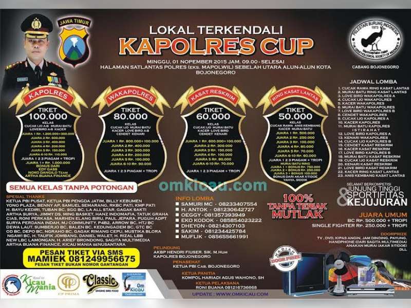 Besok Lomba Burung Berkicau Piala Kapolres Digelar