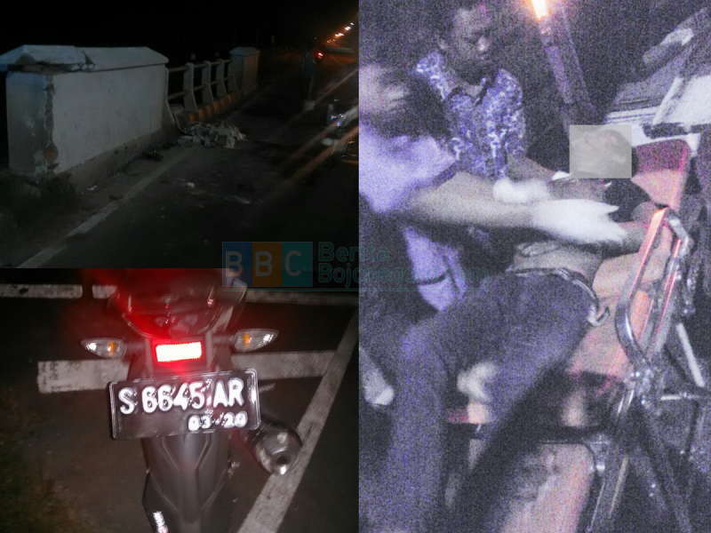 Mengantuk, Dua Pemuda Tabrak Tembok Jembatan, Satu Tewas 