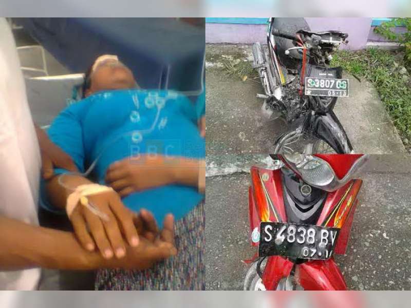 Teledor Saat Belok, Pengendara Motor di Ngraho Celaka di Jalan