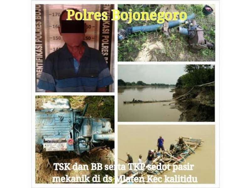 Polisi Ciduk Penambang Pasir Ilegal di Kalitidu