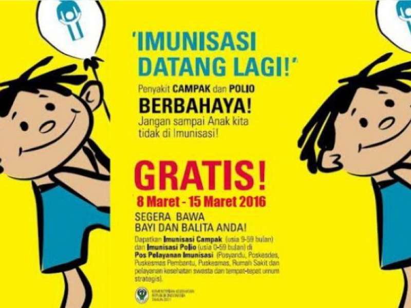 Besok, Pekan Imunisasi Nasional Polio Mulai Dilaksanakan