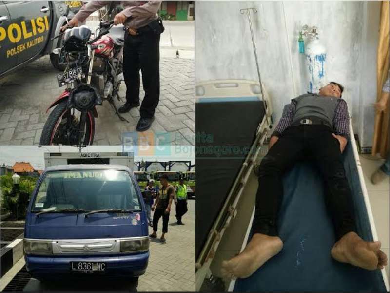 Vixion Tabrak Mobil Box di Kalitidu, Satu Patah Kaki