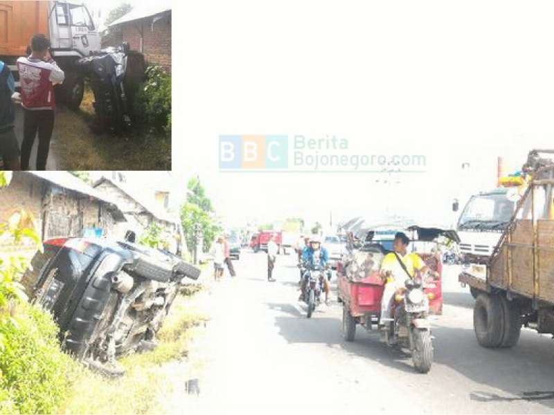 Mobil Kapolsek Margomulyo Diseruduk Tronton di Kalitidu