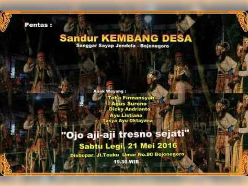 Sandur Kembang Desa Menggelar Pertunjukan Malam Minggu Besok