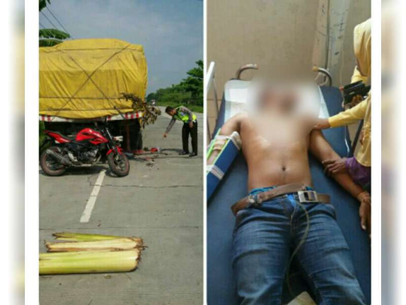 Diduga Gunakan HP di Jalan, Sepeda Motor Tabrak Tronton Parkir