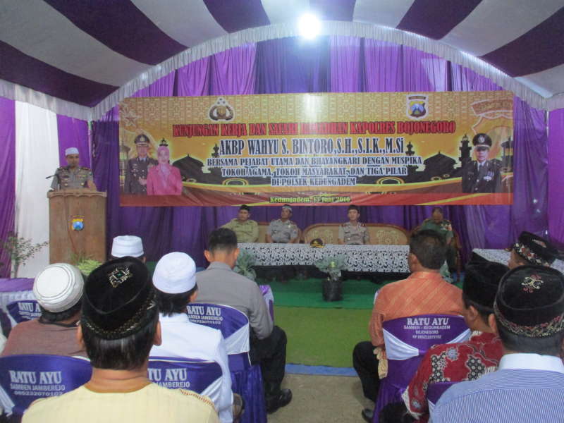 Kapolres Ajak Masyarakat Kedungadem Saling Bersinergi Wujudkan Harkamtibmas