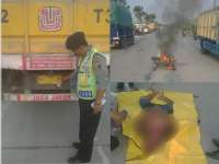 Hendak Salip Truk, Pengendara Mega Pro Tewas di Jalan Raya Kalitidu