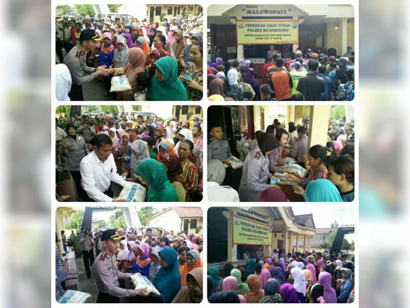 Peduli Kaum Dhuafa, Polres Bagikan 2,8 Ton Zakat Fitrah