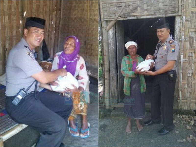 Kapolsek Sumberrejo Bagikan Zakat Fitrah