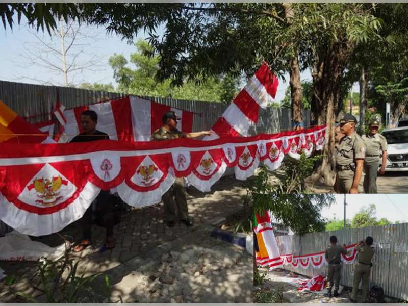 Sat Pol PP Tertibkan Penjual Bendera di Sepanjang Ruas Jalan Dalam Kota