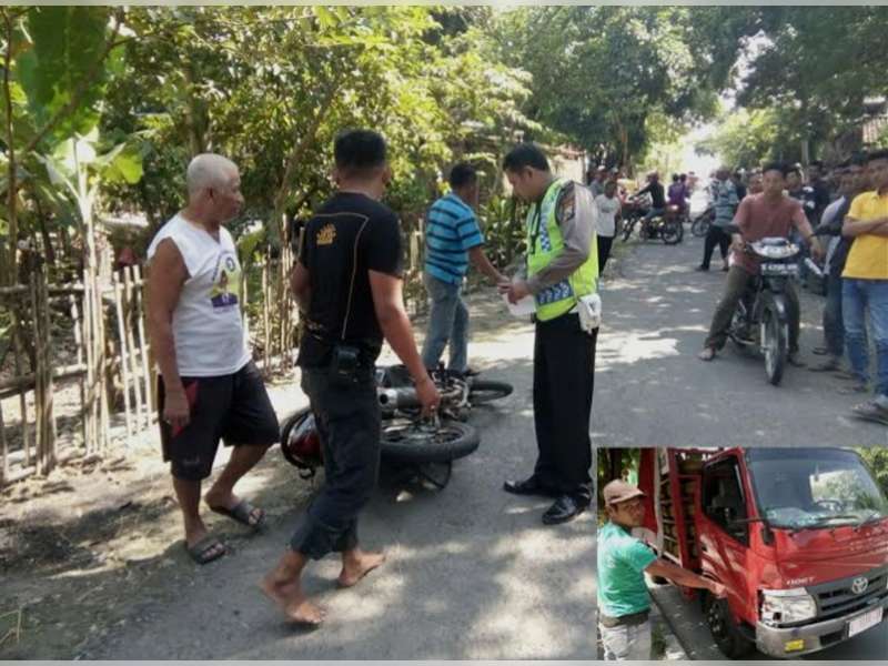 Sepasang Suami Istri Tewas Tertabrak Truk di Jalan Poros Desa Sumurcinde