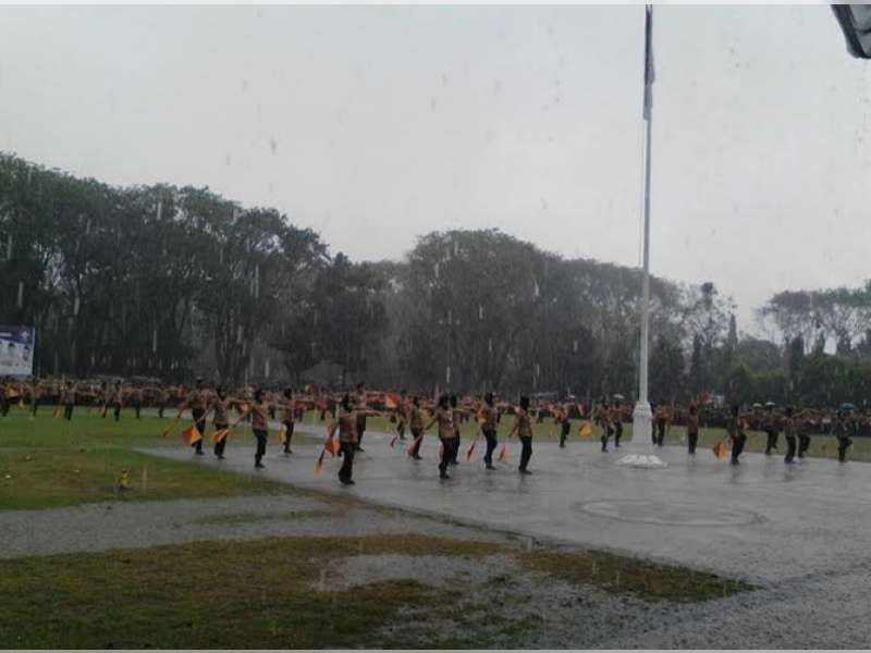 Hujan Deras Tak Kendurkan Semangat Gerakan Pramuka Bojonegoro