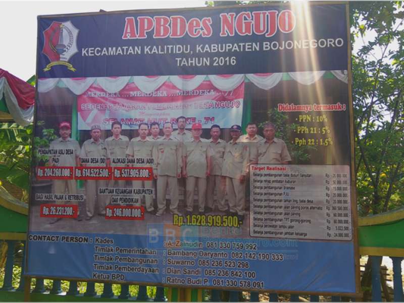 Papan OGP di Balai Desa Ngujo Kalitidu