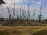 Bangunan Sentra Kuliner di Taman Rajekwesi Mulai Dikerjakan