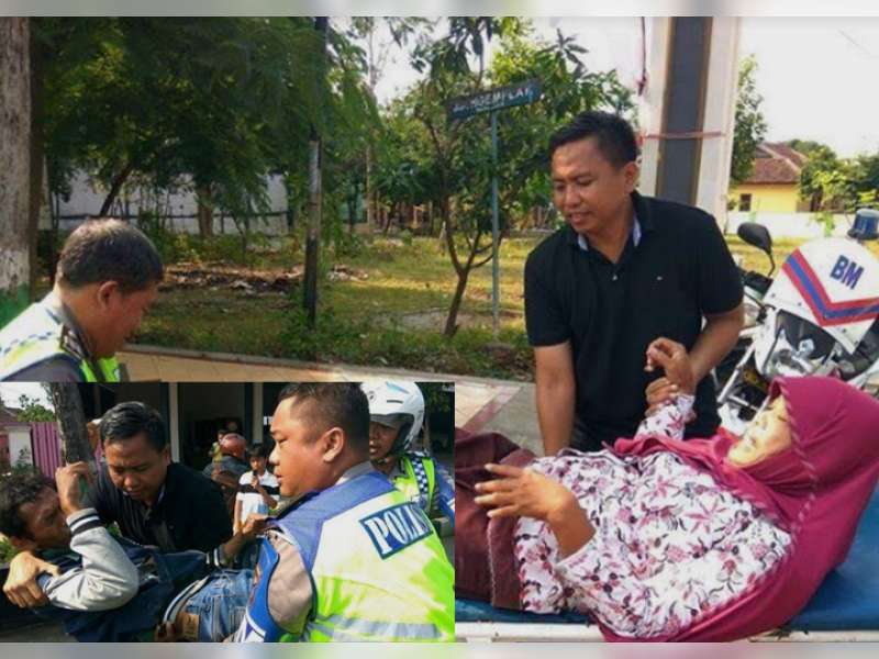 Kapolres Tuban Bantu Evakuasi Korban Kecelakaan di Jalan dr Wahidin