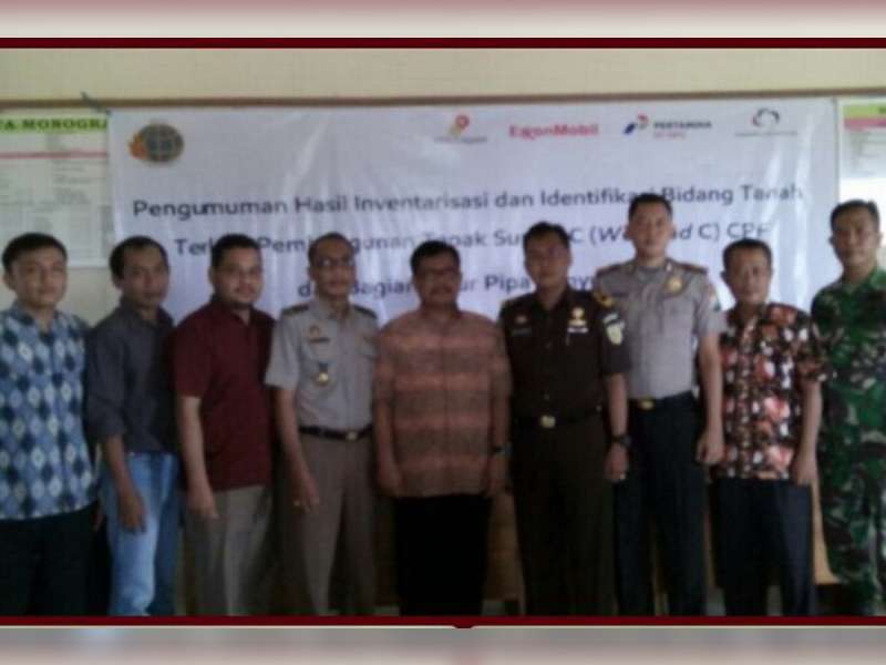Polsek Gayam Kawal Pengumuman Hasil Inventarisasi dan Identifikasi Tanah Well Pad C