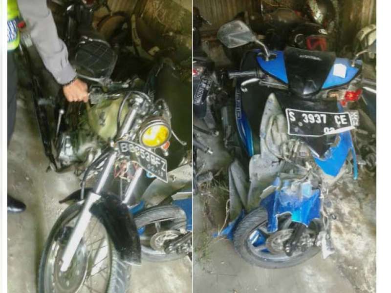 Hendak Belok, Dua Motor di Padangan Terlibat Tabrakan