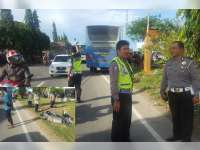 Bus Tabrak Pengendara Motor Hingga Meninggal  Dunia Di Tempat