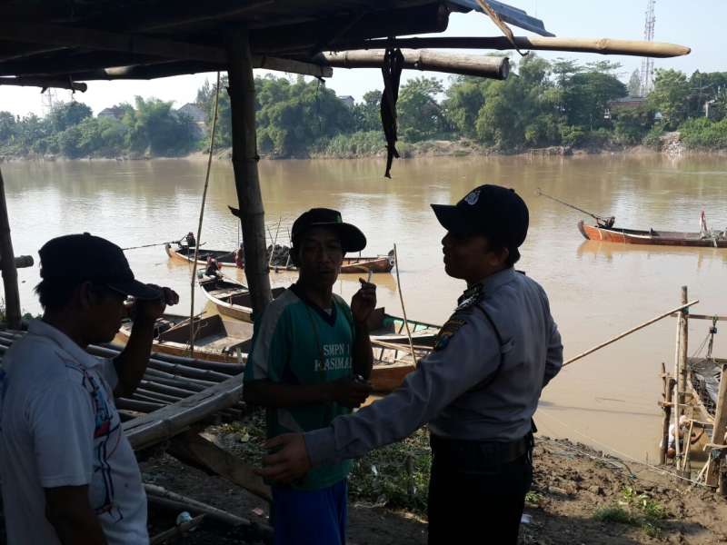 Polsek Kasiman Imbau Penambang Pasir Agar Tidak Memakai Mesin Mekanik