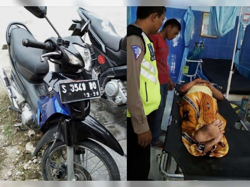 Supra Fit Hendak Belok Dihantam Vixion dari Belakang di Baureno