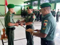 Dandim 0813 Pimpin Upacara Wisuda Purna Tugas Danramil Ngasem