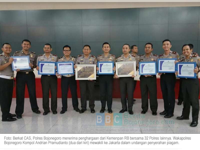 Kembangkan CAS, Polres Bojonegoro Terima Penghargaan dari Kemenpan RB