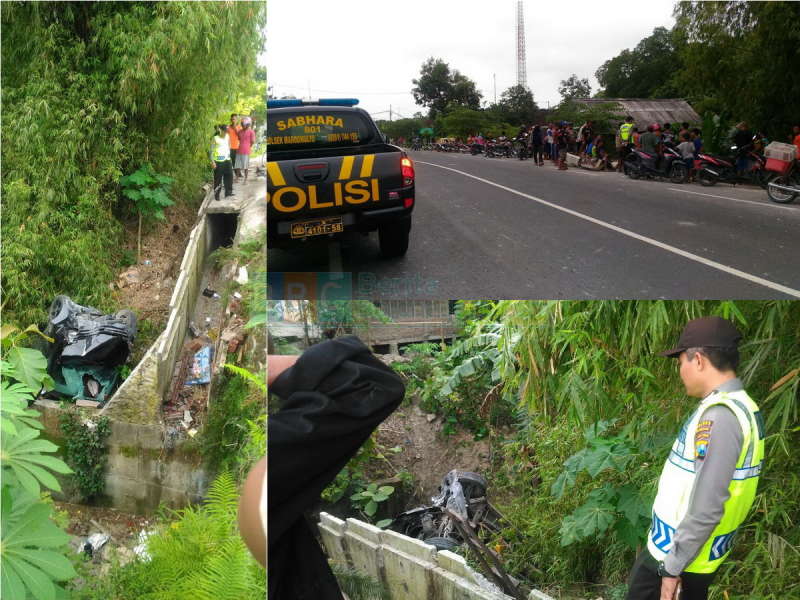 Kecelakaan Pagi Buta di Margomulyo, Mobil Xenia Terperosok di Bawah Jembatan