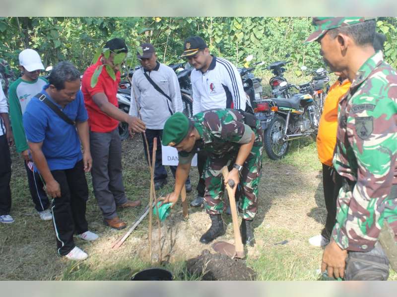 Dandim Pimpin Gerakan Tanam Pohon di Jalur Bojonegoro-Ngawi