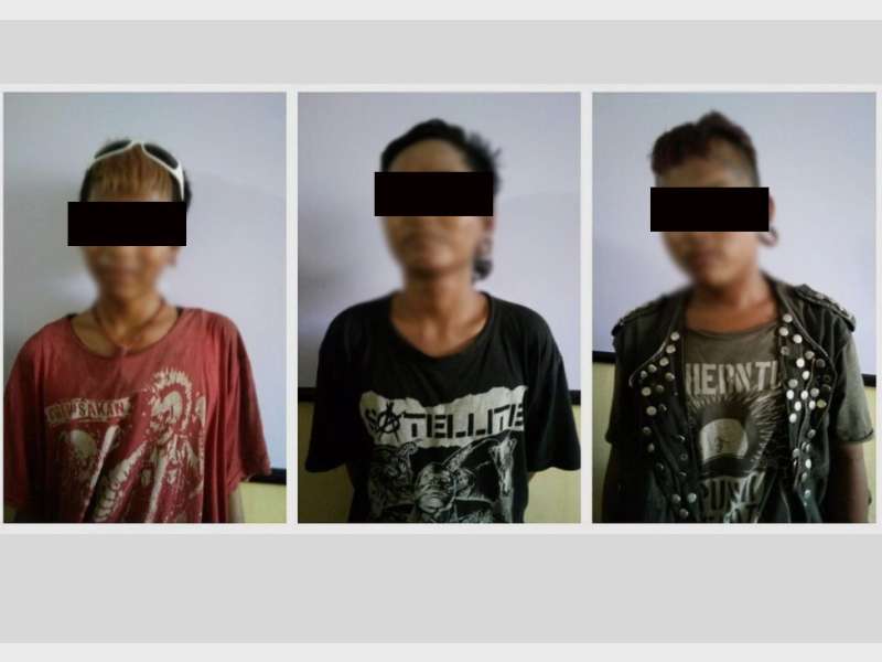 Tiga Anak Punk Terjaring Petugas Patroli Polsek Purwosari
