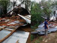 Hujan Disertai Angin Kencang Robohkan Bangunan Penggilingan Padi di Kanor