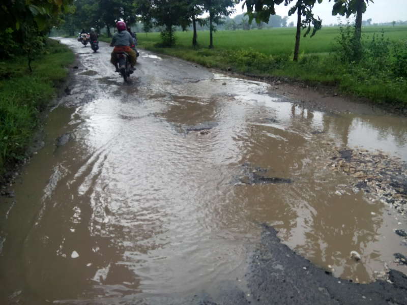Jalan Penghubung Kecamatan Purwosari-Tambakrejo Rusak Berat