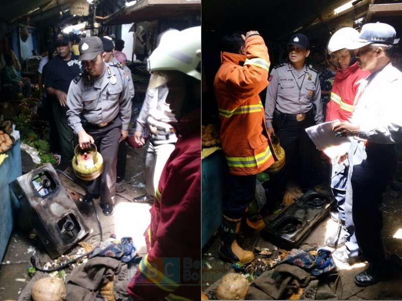 Kompor di Sebuah Warung Makan Pasar Kota Meledak Saat Ganti Tabung Gas