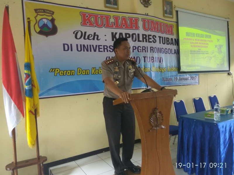 Kapolres Tuban Beri Kuliah Umum Tentang Kebhinekaan di Unirow