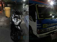 Tabrak Truk di Depan SPBU Balen, Pengendara Motor Patah Tulang