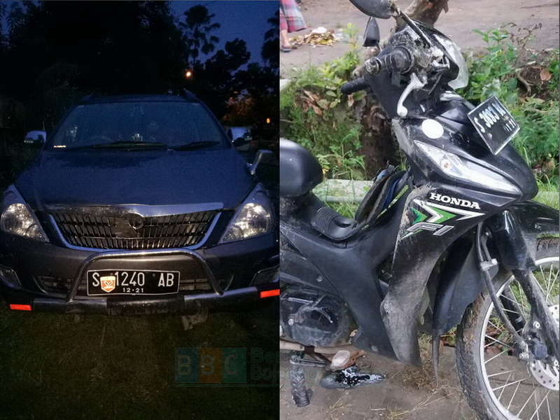 Tak Hati-Hati Potong Jalan, Motor Revo Ditabrak Kijang Innova di Padangan