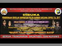 Polri Buka Pendaftaran Sekolah Inspektur Polisi Sumber Sarjana Tahun 2017