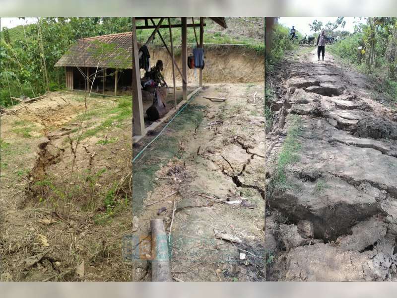 Ledakan Dari Dalam Tanah di Wonocolo, Akibatkan Retakan Tanah Seluas 5 Hektare