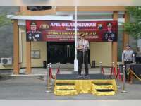 Cek Kesiapan Personil, Kapolres Bojonegoro Pimpin Apel Gelar Pasukan