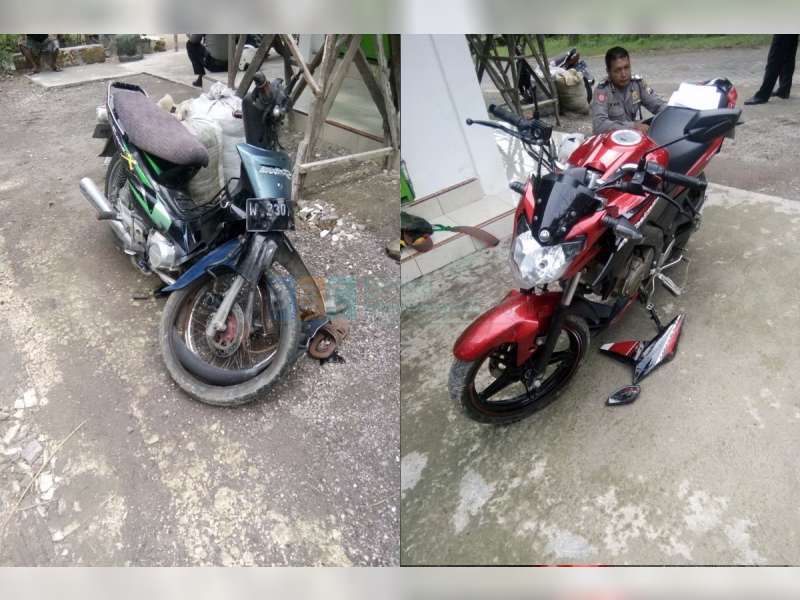 Tiga Motor Terlibat Kecelakaan Beruntun di Pertigaan Sidobandung Balen