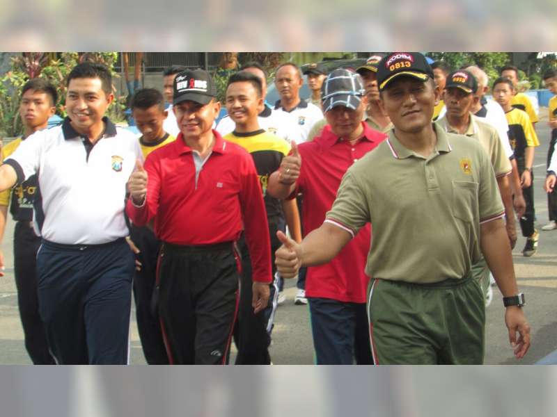 Jaga Sinergitas, Polres Mengajak Olahraga Bersama TNI dan Forpimda