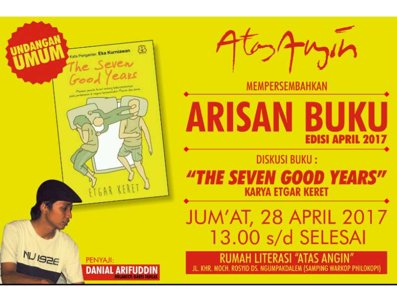 Buku Etgar Keret Bakal Dibahas di Komunitas Atas Angin Besok