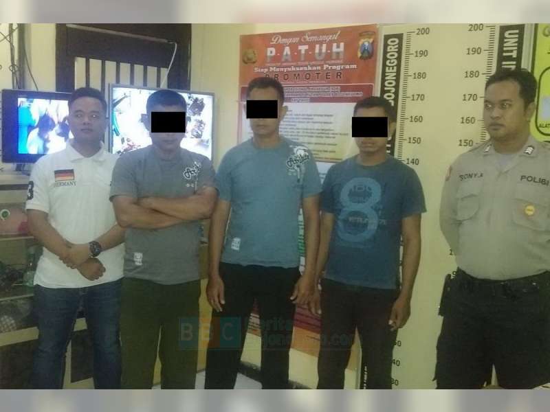 Polisi Amankan Tiga Orang Pelaku Pencurian Kayu Jati di Temayang