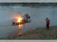 Operasi Sedot Pasir Bengawan Solo, Polisi Bakar Dan Tenggelamkan Perahu Sedot Pasir Ilegal