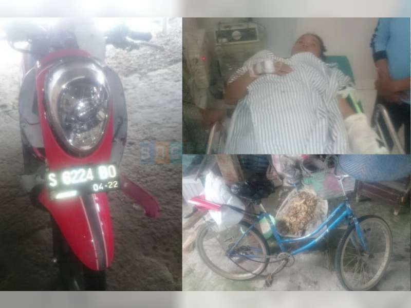 Diduga Pengendara Kurang Konsentrasi, Scopy Tabrak Sepeda Pancal di Balen