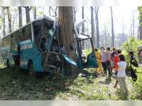 Bus Garuda Mas Jakarta-Cepu Tabrak Pohon Jati, Satu Orang Meninggal