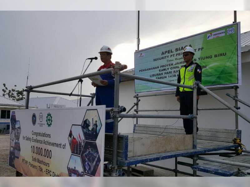 Anggota Pengamanan Proyek JTB, Laksanakan Apel Siaga Pengaman Libur Lebaran