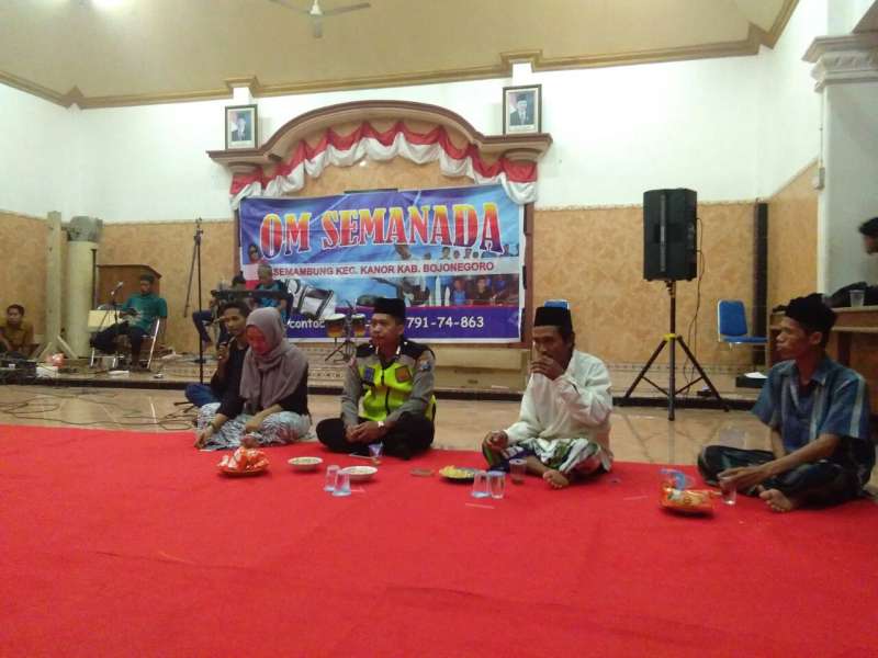 Halal Bihalal Pemuda Desa Semambung, Petugas Polsek Kanor Sosialisasi Kamtibmas