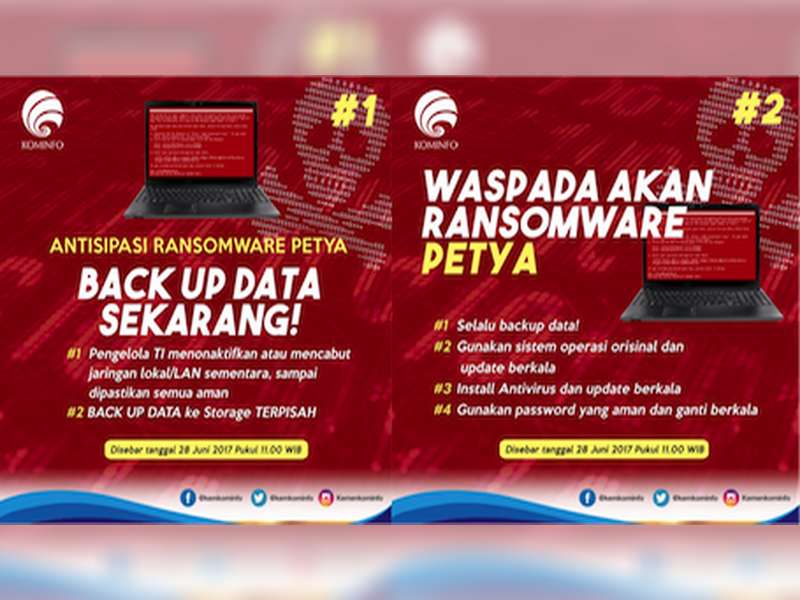 Kementrian KOMINFO Peringatkan Ancaman Virus Ransomware PETYA