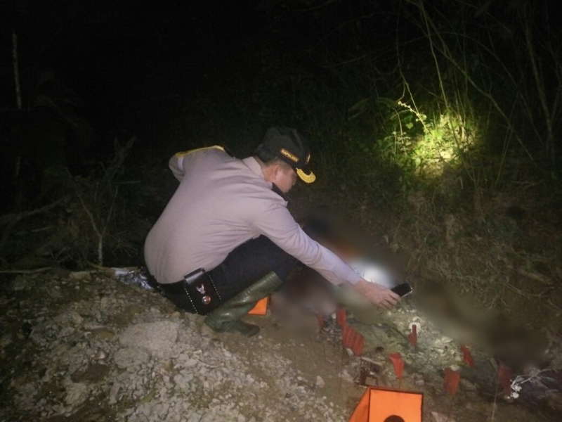 Kapolres Pimpin Langsung Olah TKP Pengemudi Mobil Honda Mobilio di Hutan Ngambon.