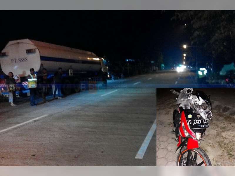 Kurang Konsentrasi, Motor Tubruk Truk Tangki Parkir, Pengendara Motor Patah Kaki